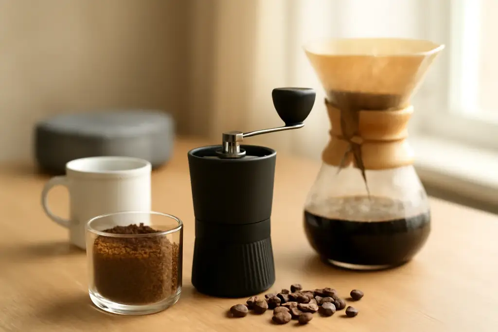 Editorial photograph related to grind size by brew method