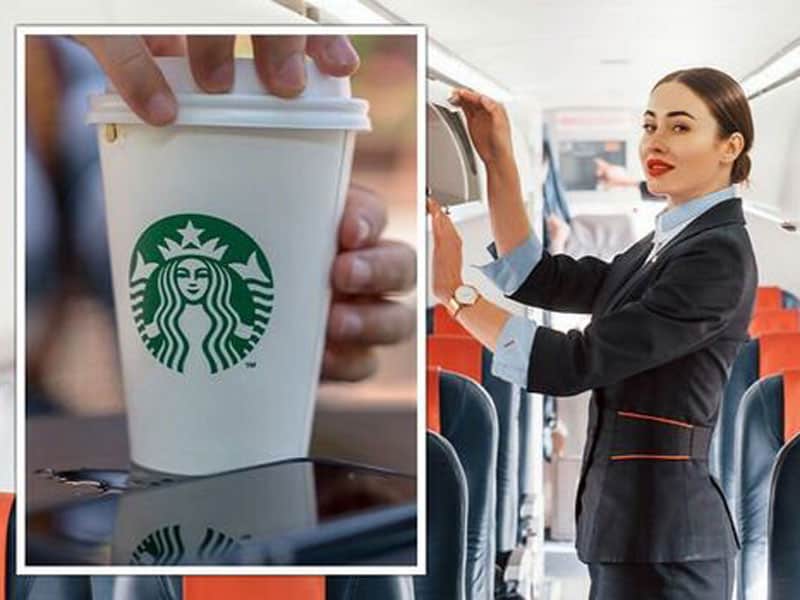 Starbucks Coffee on a Plane